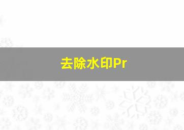 去除水印Pr