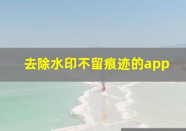 去除水印不留痕迹的app