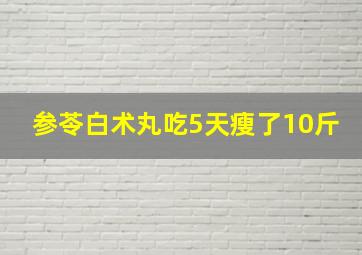 参苓白术丸吃5天瘦了10斤