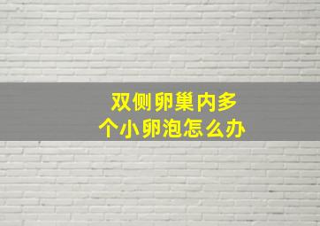 双侧卵巢内多个小卵泡怎么办