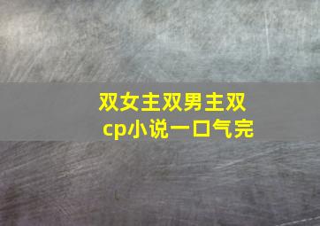 双女主双男主双cp小说一口气完