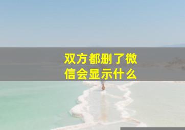 双方都删了微信会显示什么