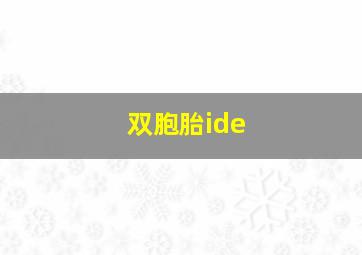 双胞胎ide