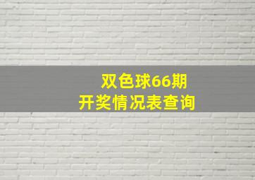 双色球66期开奖情况表查询