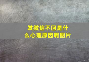 发微信不回是什么心理原因呢图片