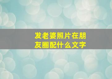 发老婆照片在朋友圈配什么文字