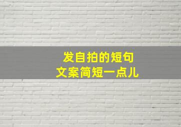 发自拍的短句文案简短一点儿