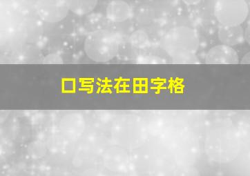 口写法在田字格