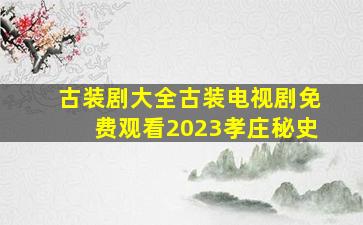 古装剧大全古装电视剧免费观看2023孝庄秘史