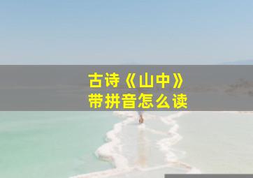 古诗《山中》带拼音怎么读