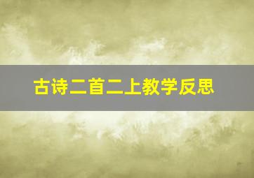 古诗二首二上教学反思