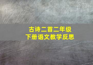 古诗二首二年级下册语文教学反思