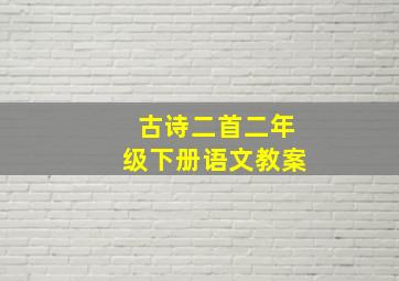 古诗二首二年级下册语文教案