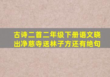 古诗二首二年级下册语文晓出净慈寺送林子方还有绝句