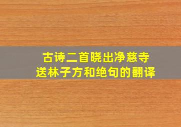 古诗二首晓出净慈寺送林子方和绝句的翻译