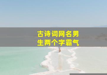 古诗词网名男生两个字霸气