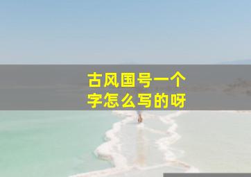 古风国号一个字怎么写的呀