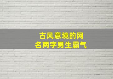 古风意境的网名两字男生霸气