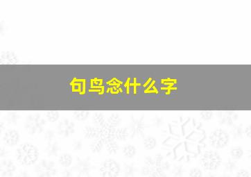 句鸟念什么字