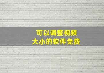 可以调整视频大小的软件免费