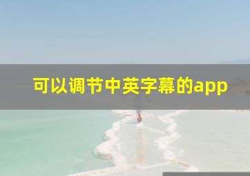 可以调节中英字幕的app