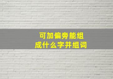 可加偏旁能组成什么字并组词