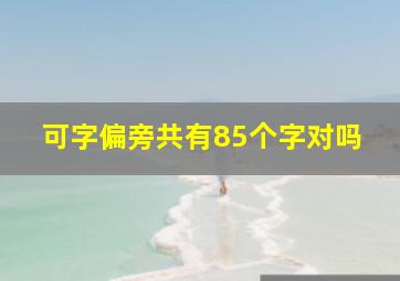 可字偏旁共有85个字对吗