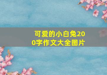 可爱的小白兔200字作文大全图片