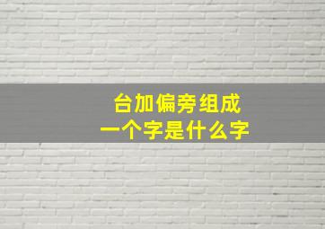 台加偏旁组成一个字是什么字