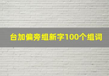 台加偏旁组新字100个组词