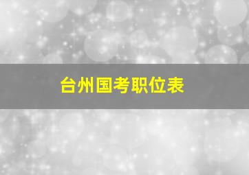 台州国考职位表