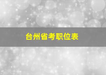 台州省考职位表