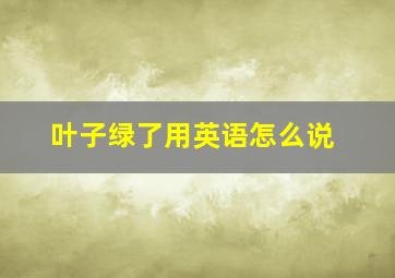 叶子绿了用英语怎么说