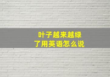 叶子越来越绿了用英语怎么说