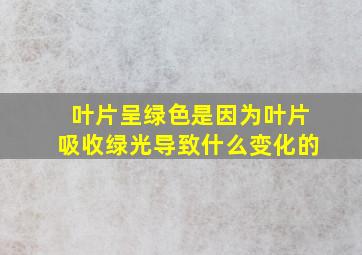 叶片呈绿色是因为叶片吸收绿光导致什么变化的