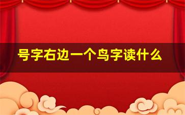 号字右边一个鸟字读什么