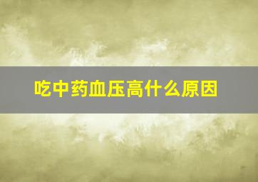 吃中药血压高什么原因