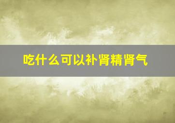 吃什么可以补肾精肾气