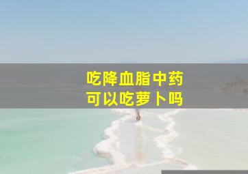 吃降血脂中药可以吃萝卜吗