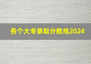 各个大专录取分数线2024