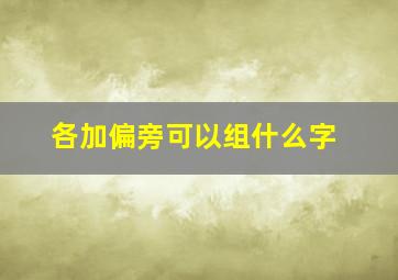 各加偏旁可以组什么字