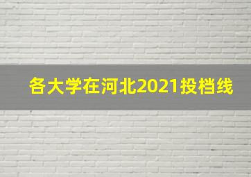 各大学在河北2021投档线