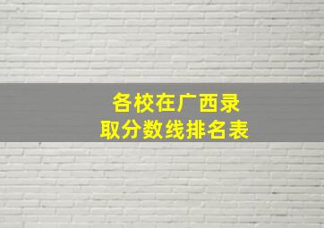 各校在广西录取分数线排名表