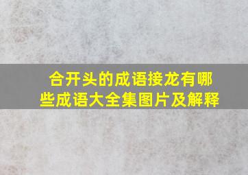 合开头的成语接龙有哪些成语大全集图片及解释