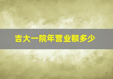 吉大一院年营业额多少