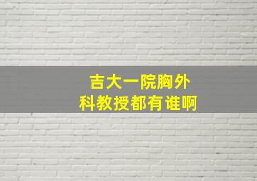 吉大一院胸外科教授都有谁啊