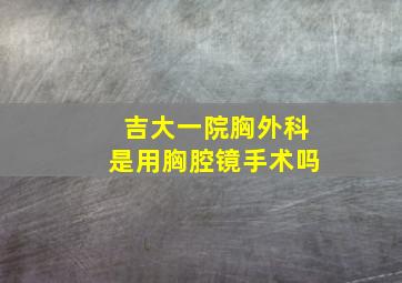 吉大一院胸外科是用胸腔镜手术吗