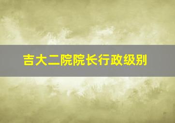 吉大二院院长行政级别