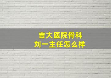 吉大医院骨科刘一主任怎么样