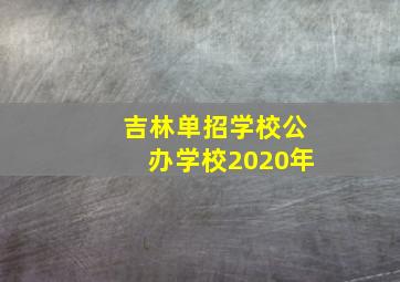 吉林单招学校公办学校2020年